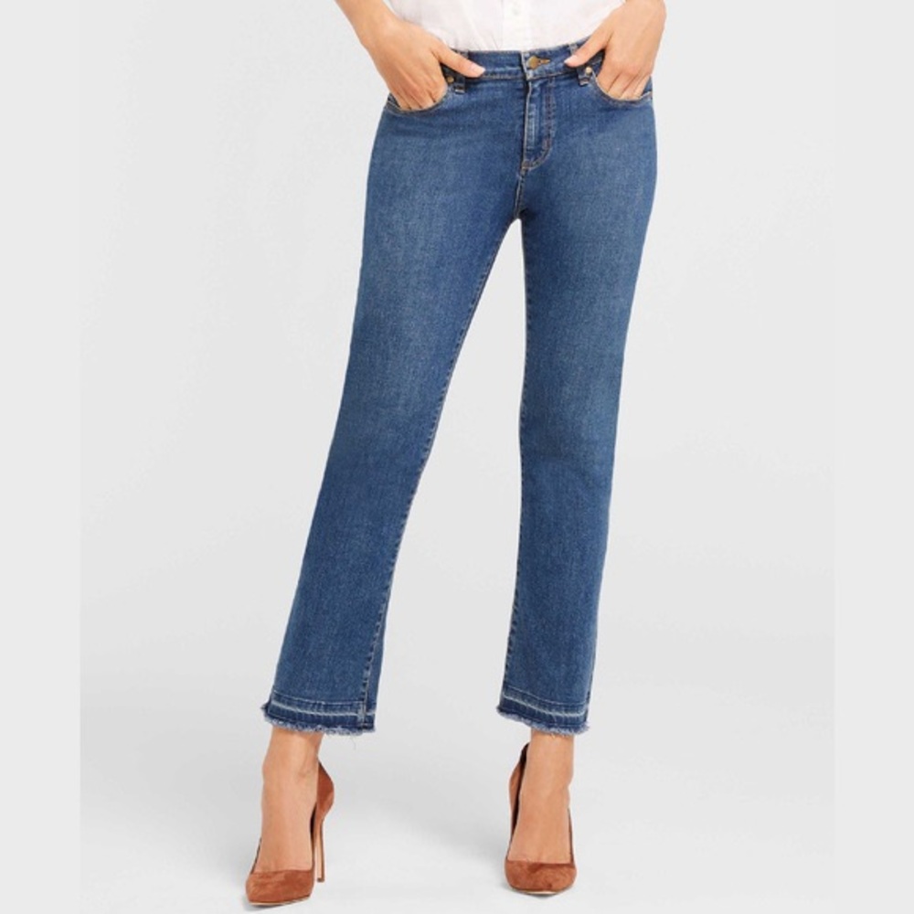Draper James Crop Fringe Flare Denim